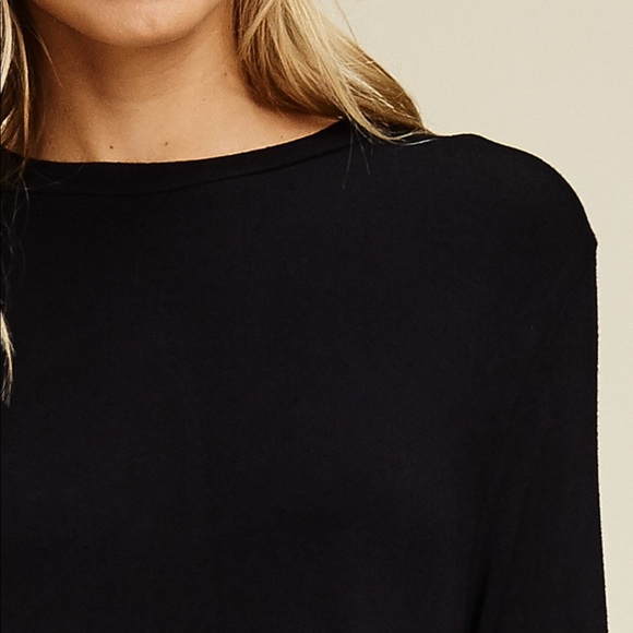 SMALL LEFT 💎 BLACK HIGH LOW TUNIC TOP - Picture 3 of 3